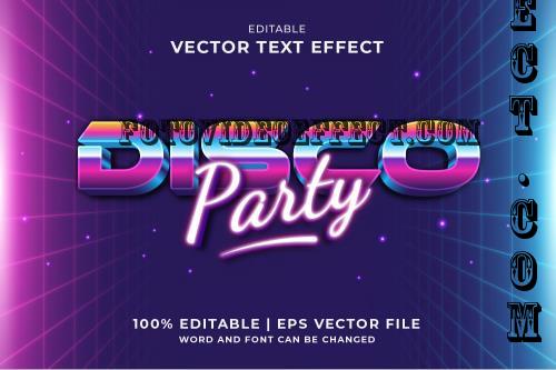 Disco Party 3d Vector Editable Text Effect - 36ZK3H4