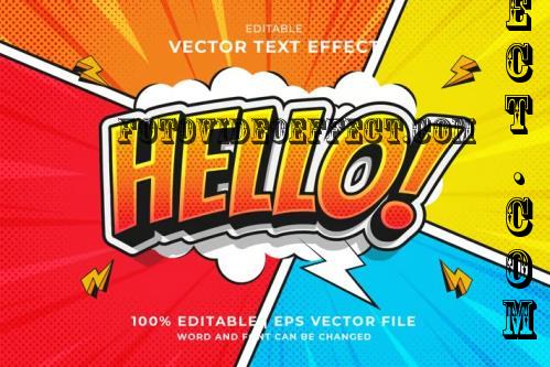 Hello Comic Vector 3d Editable Text Effect - QQV7U56