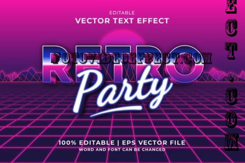 Retro Party 3d Vector Editable Text Effect - ALWZ23Z