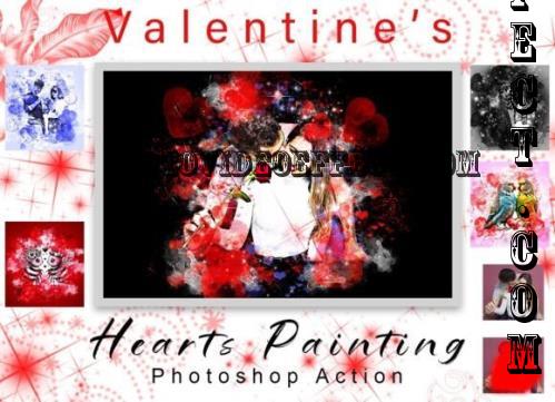 Valentine's Hearts Painting Ps Action