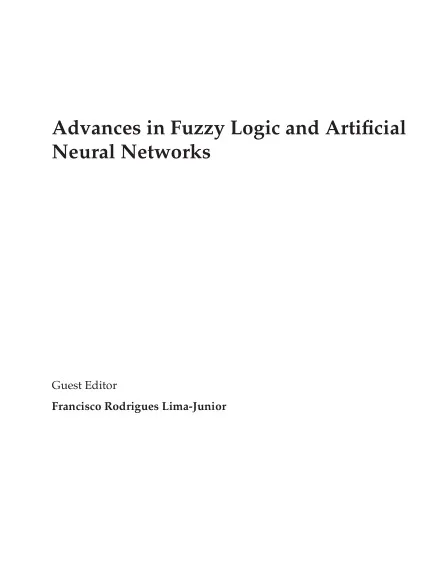 Advances in Fuzzy Logic and Artificial Neural Networks