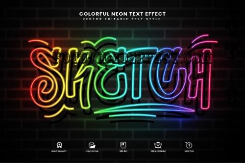 Colorful Neon Editable Text Effect - 279974446 - X6J9ALN