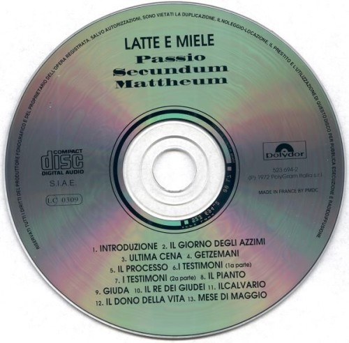 Latte E Miele - Passio Secundum Mattheum (1972)  Lossless