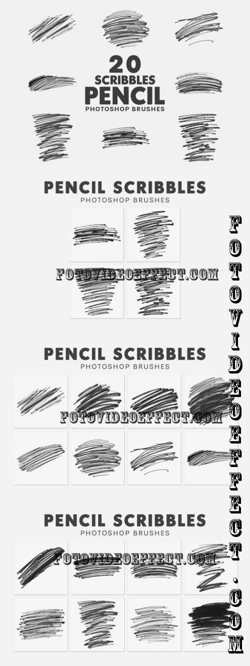 20 Pencil Scribbles Brushes - Y5UUEYJ