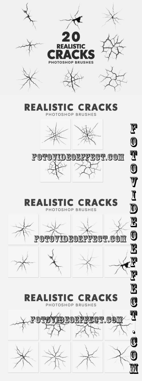 20 Realistic Cracks Brushes - THAHPX4