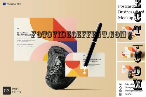 Postcard & Business Card Mockup - 4LSZCZJ