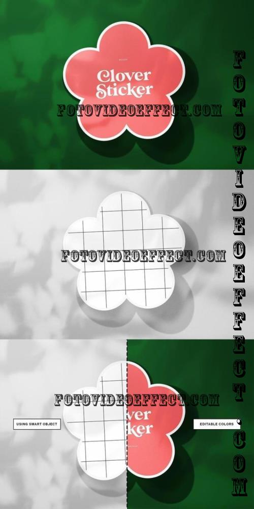 Clover Sticker Mockup On Bold Green - 280006338 - NEL9H3Z