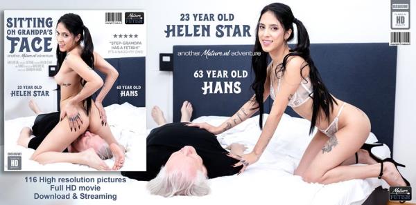 Hans (63), Helen Star (23) - 23 year old Helen Star rides her pussy over her 63 year old step - grandpa's mouth [FullHD 1080p]