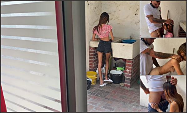 I Fuck My Best Friend s Stepsister In The Backyard Of Her House While She Does Laundry - [HDPorn] (FullHD 1080p)