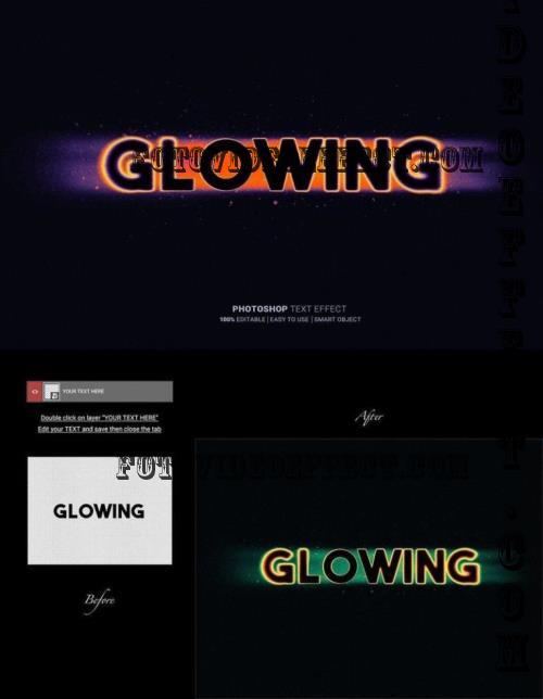 Glowing Text Photoshop Effect - XN999BT