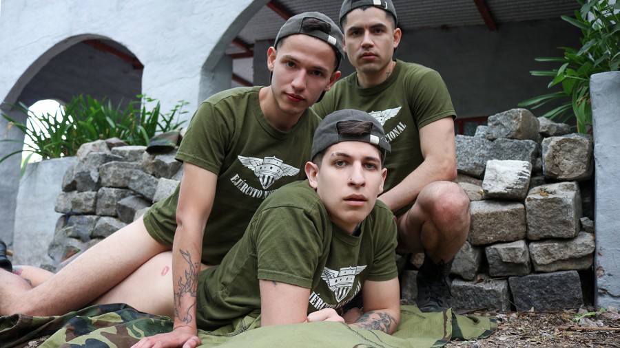 MilitaryDick - Jake Lotti, Bautista Nores, Caetano Soares - Need a Break to Fuck These Military Hunks 720p