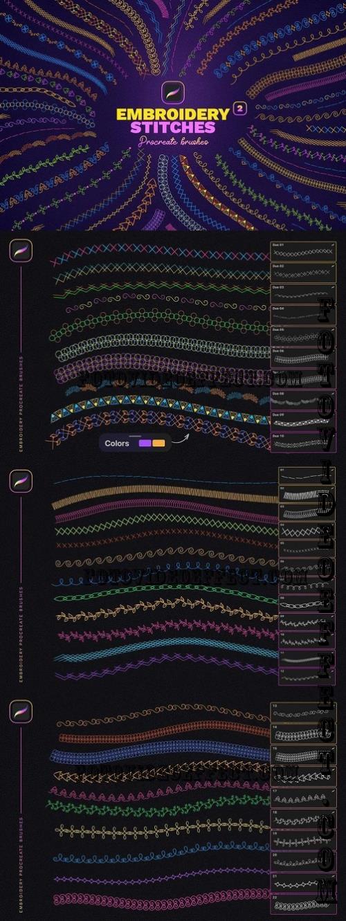 Embroidery Stitches Procreate Brush - 290853254 - 498P3QZ