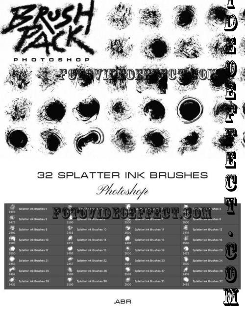 32 Splatter Ink Photoshop Brushes - 290913329 - 4V3V3XL