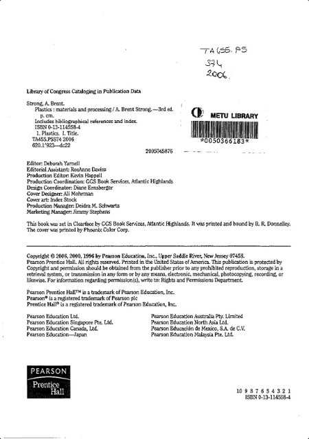Strong S  Plastics Materials and Processing 3ed 2006