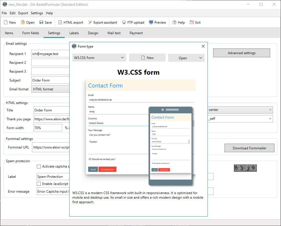 DA OrderForm 4.17
