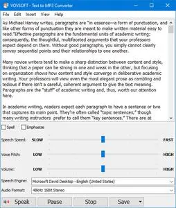 VovSoft Text to MP3 Converter 4.0