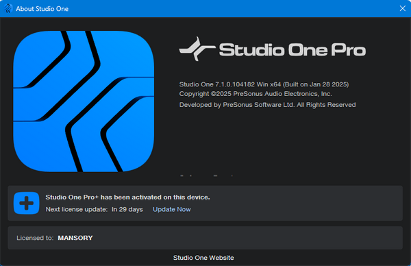 PreSonus Studio One Pro 7.1.0