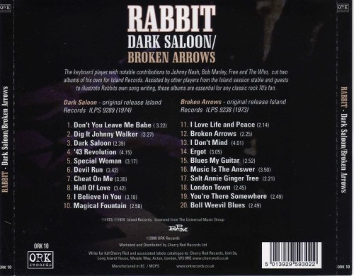 Rabbit - Dark Saloon/Broken Arrows (1973,74) (2008)  Lossless