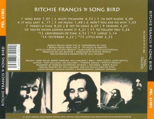 Ritchie Francis - Song Bird (1972)(2006) Lossless