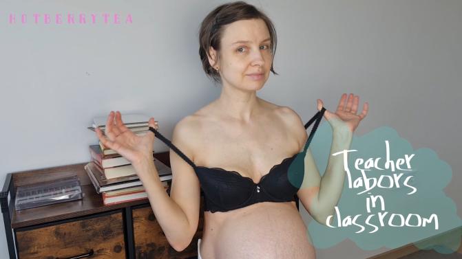 HotBerryTea - Pregnant Teacher Gives Birth Labor Nipples Breast Lactation