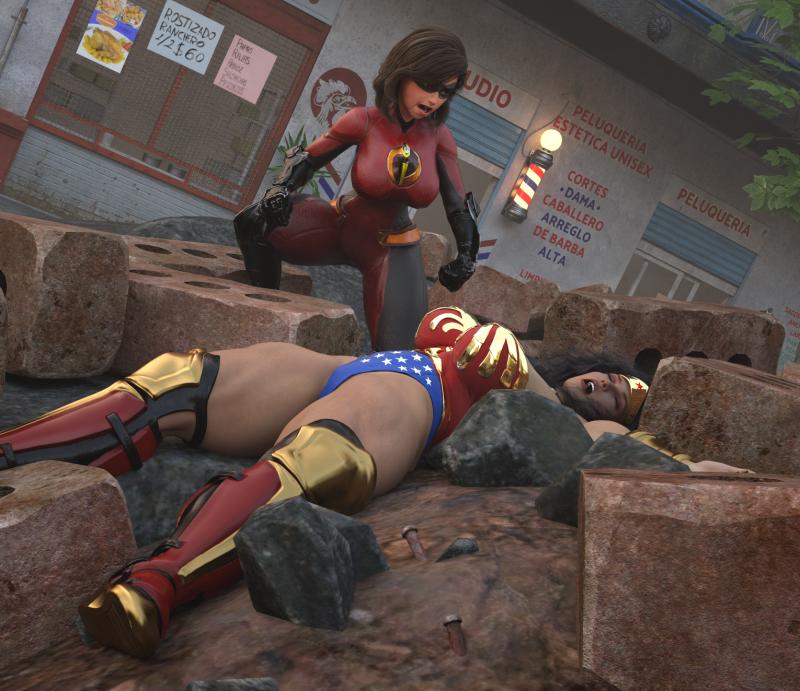 Labyssitory - Wonder Woman VS Helen Parr 3D Porn Comic