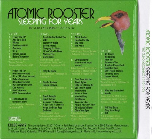 Atomic Rooster - Sleeping For Years (The Studio Recordings 1970-1974) (2017) 4CD  Lossless