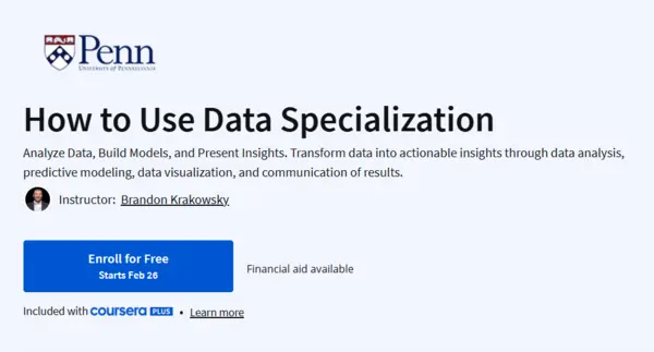 Coursera – How to Use Data Specialization By Brandon Krakowsky