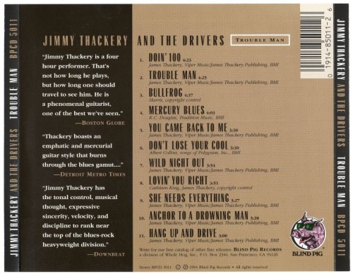 Jimmy Thackery & The Drivers - Trouble Man (1994) Lossless Jimmy Thackery & The Drivers - Trouble Man (1994) Lossless