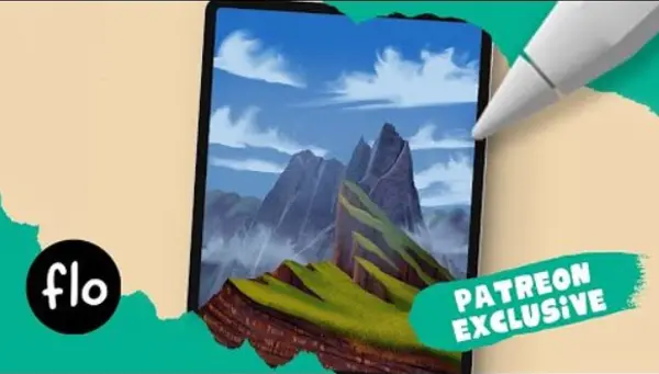 Patreon – Artwithflo – Procreate Tutorial Mountain Landscape