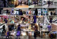 MyLatexBabe - Blue Latex Catsuit In Shopping Center (HD/720p/157 MB)