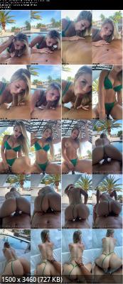 Layla Rayne Poolside Fuck With Hot Model in Green Bikini FullHD 1920p